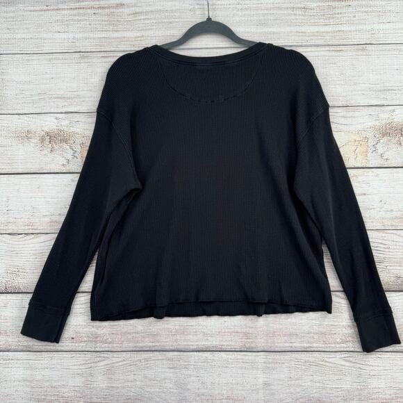 Art of Anthropologie Sharlene Artsy Thermal Shirt Mens Small Black Gray Visions - Picture 2 of 7